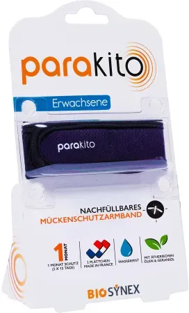 Parakito Mückenschutzarmband Erwachsene Schwarz 1 Stück