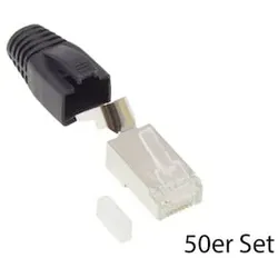 Good Connections Netzwerkstecker Cat.6A RJ45 geschirmt für Cat.7 Kabel 50x sw.