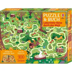 Usborne Verlag Puzzle Puzzle & Buch: Labyrinthe-Reise durch den Wald, Puzzleteile