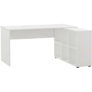 MÖBELPARTNER 400 weiß rechteckig, Wangen-Gestell weiß 150,0 x 65,0 cm