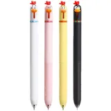 HiyyFloy 4 Stück Niedliche Gelstifte Kükenmotiv, 0,5 Mm Schwarze Tinte, Kawaii-Huhn-stifte Für Mädchen, Jungen, Frauen Und Männer, Büro- Und Schulbedarf