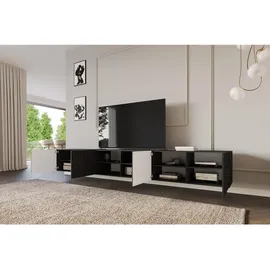 altdecor VIRA Lowboard 300 cm Schwarz Holz/MDF/Holzwerkstoff