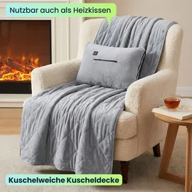 ideoon wellness Heizdecke 135 x 180 cm Grau