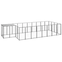 vidaXL Hundezwinger 10,89 m2 Stahl Schwarz