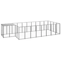 vidaXL Hundezwinger 10,89 m2 Stahl Schwarz