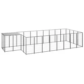 vidaXL Hundezwinger 10,89 m2 Stahl Schwarz
