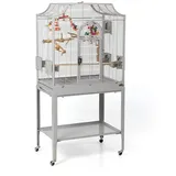 Montana Cages | Premium Vogelkäfig Madeira I Vogelkäfig für Sittiche, inkl. Anflugklappe, Freisitz, 4 Edelstahlnäpfe, AVILON Pulverbeschichtet, Platinum Edition, ca. 69 x 45 x 141cm