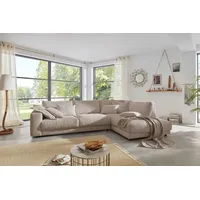 KAWOLA Ecksofa Madeline Cord Recamiere rechts taupe