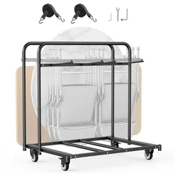 VEVOR Stuhlkarre Klappbarer Stuhlwagen 5 Tische/14 Stühle 180kg Klappstuhlwagen