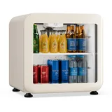 Klarstein Audrey Evo Getränkekühlschrank 45 L – Getränkekühler mit Glastür, LED-Beleuchtung, einstellbare Temperatur 0–10 °C, leiser Betrieb
