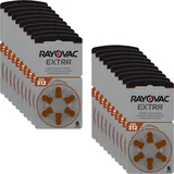 120 x Rayovac Extra Advanced Hörgerätebatterien 312 Braun 312AU-6XEMF 20 Blister