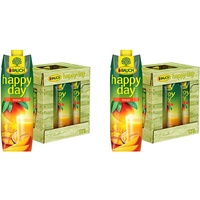Rauch Happy Day Mango | himmlisches Fruchtsaftgetränk mit Maracuja verfeinert | viel Vitamin C | 6x 1l Tetra Prisma (Packung mit 2)