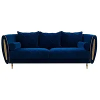 Xlmoebel Sofa Blau 2-Sitzer Relaxsofas mit modernem Design aus Textilpolsterung, Hergestellt in Europa blau