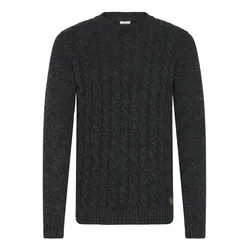 Strickfleece-Pullover SOLID "Strickpullover SDRicco", Herren, Gr. 3XL, grau (dunkelgrau melange), Obermaterial: 70% Baumwolle CO recyc.. 30% Polyester Pol. recyc.., Pullover