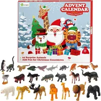 D-FantiX Kinder Tiere Figuren Adventskalender 2024 für Jungen Mädchen