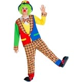 dressforfun Herrenkostüm Clown | Kostüm + Clown-Nase & Schlapphut mit Filzblume | Harlekin Clown-Kostüm Fasching (L | Nr. 300840)