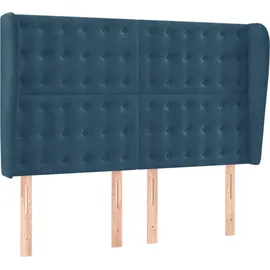 vidaXL Boxspringbett mit Matratze & LED Dunkelblau 140x200 cm Samt