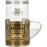 Beluga Noble Russian Vodka EXPORT Highball Glas im Glashalter