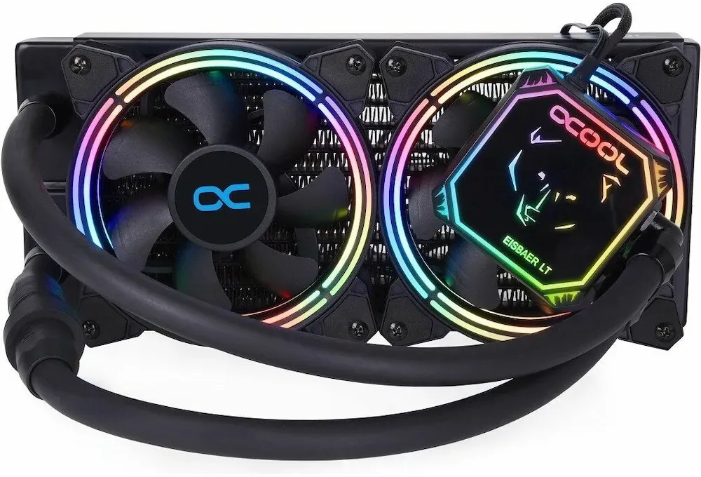 Alphacool Eisbaer Aurora LT240 CPU Digital RGB Komplett-Wasserkühlung, CPU Wasserkühler, Schwarz