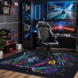 bamyum Blackcat Gamer-Teppich, Bedruckter Teppich Chenille-Druck Maschinell Hergestellt für Spielzimmer, Gamer-Teppiche für Schlafzimmer, Videospiel-Teppich, Waschbarer Teppich Gaming-Teppich 120x180