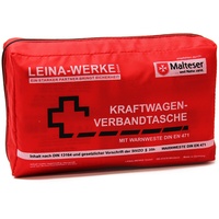 Leina-Werke 11028 KFZ-Verbandtasche Compact mit Warnweste und Klett, Rot/Schwarz/Weiß