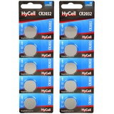 HyCell 10er Pack Lithium Knopfzellen CR2032 3V / Knopfbatterien - 10 Stück