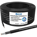 B.E.S.T. Germany Kabel 10mm2 reines Kupfer H1Z2Z2-K PV Solarkabel, (1000 cm), 10m schwarz