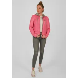 Lederjacke MAZE "Mico", Damen, Gr. 3XL, pink, Obermaterial: 100% Lammleder / Innenfutter: 100% Polyester / Kapuze: 55% Baumwolle, 45% Polyester, Jacken