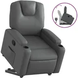 vidaXL Relaxsessel mit Aufstehhilfe Kunstleder 144 x 78,5 x 0 cm Grau