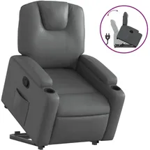 vidaXL Relaxsessel mit Aufstehhilfe Kunstleder 144 x 78,5 x 0 cm Grau