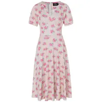 Dolly and Dotty A-Linien-Kleid Julia Pastel Yellow Floral Vintage Retro Rockabilly gelb S