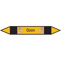 Rohrleitungskennzeichnung, Ozon - 187x26 mm Folie selbstklebend