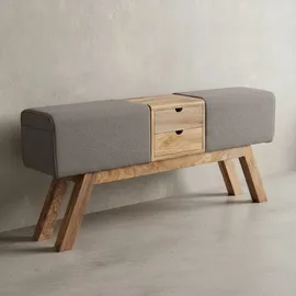 KADIMA DESIGN Turnbock Sitzbank 120 x 56 x 30 cm grau / grau
