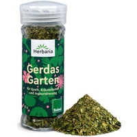 Herbaria Gerdas Garten bio Bioland 25g Streuer – fertiges Bio-Gewürz für Quark, Kräuterbutter, Joghurt- und Salatdressing - mit erlesenen Zutaten - im praktischen Glas-Gewürzstreuer