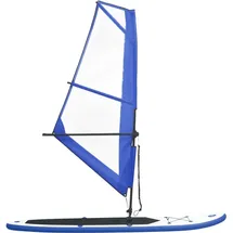 vidaXL SUP Board Aufblasbar mit Segel 300 x 76 x 15 cm blau und weiß