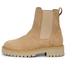 Marc O'Polo Marc OߴPolo Damen Chelsea Boots aus Leder mit Profilsohle, Braun (Light Pure Sand), 40