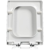 TISTIK WC Sitz Eckig Mit Absenkautomatik Weiß, Toilettendeckel Mit Absenkautomatik, Softclose Abnehmbar Weiß Toilettendeckel Eckig Klobrille Hochwertiges Duroplast,05B