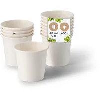 BIOZOYG Schnapsbecher aus Papier 400 Stück 40 ml weiß - Pappbecher Beschichtet Party Zubehör Einwegbecher Messen, Events, Verkostung