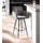 Home4You Barhocker 2er Set, Grau - H 106 cm - Samtbezug - Metallgestell - 360 Grad drehbar - 2er Set