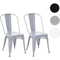 Mendler 2er-Set Stuhl HWC-A73, Bistrostuhl Stapelstuhl, Metall Industriedesign stapelbar