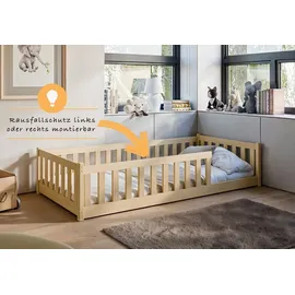 Kids Collective Jugendbett Bodenbett 90 x 200 cm Kiefer natur beige