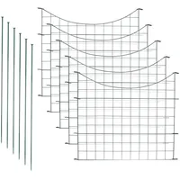 TolleTour Einfeben Teichzaun Gartenzaun Zaun Teich mit 5 Zaunelemente und 6 Befestigungsstaeben, Metallzaun Gruen, Gitterzaun, Gartenzaun, Campingz... - Grün