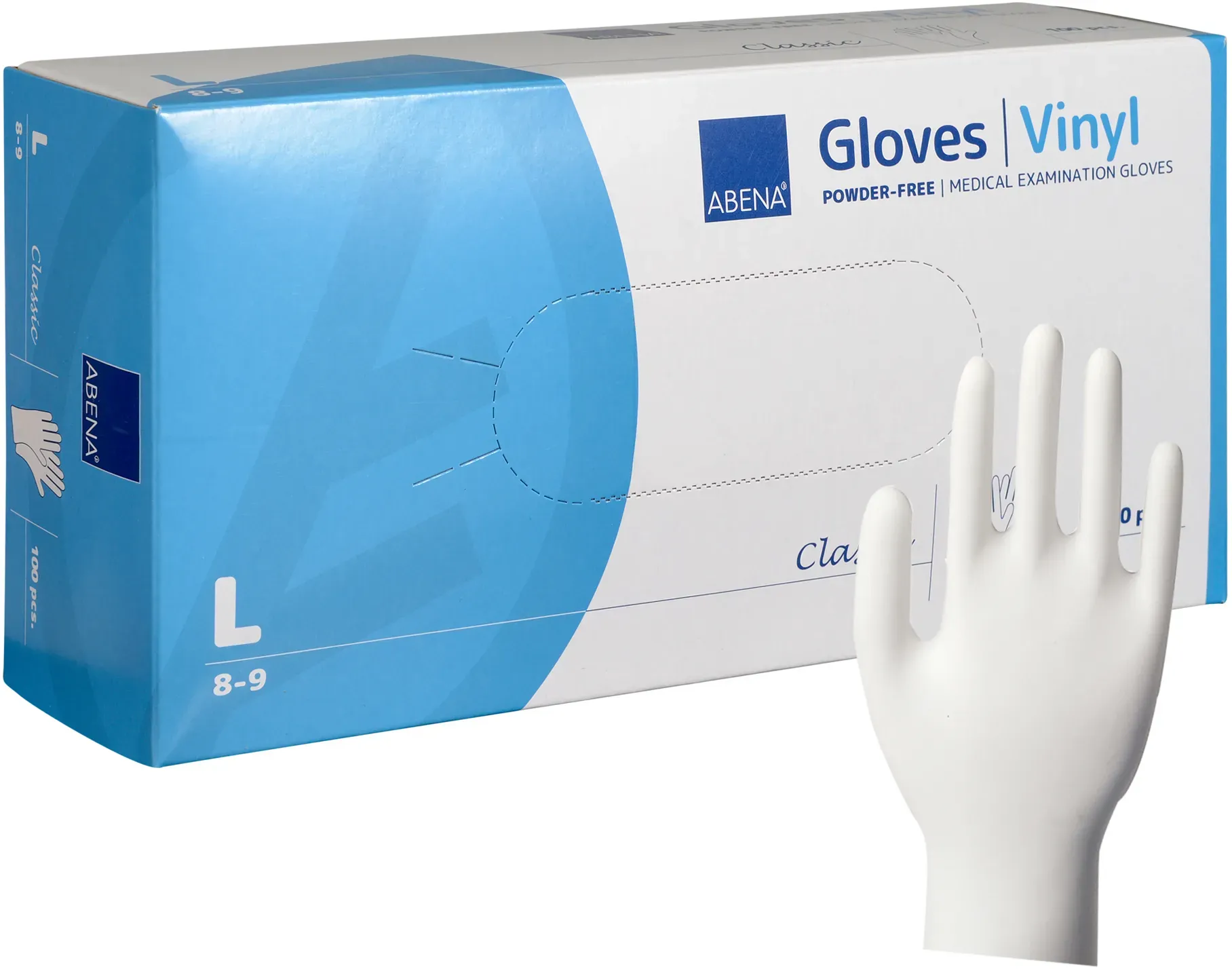 ABENA Vinyl-Handschuhe transparent, ungepudert VE 100 Stück L