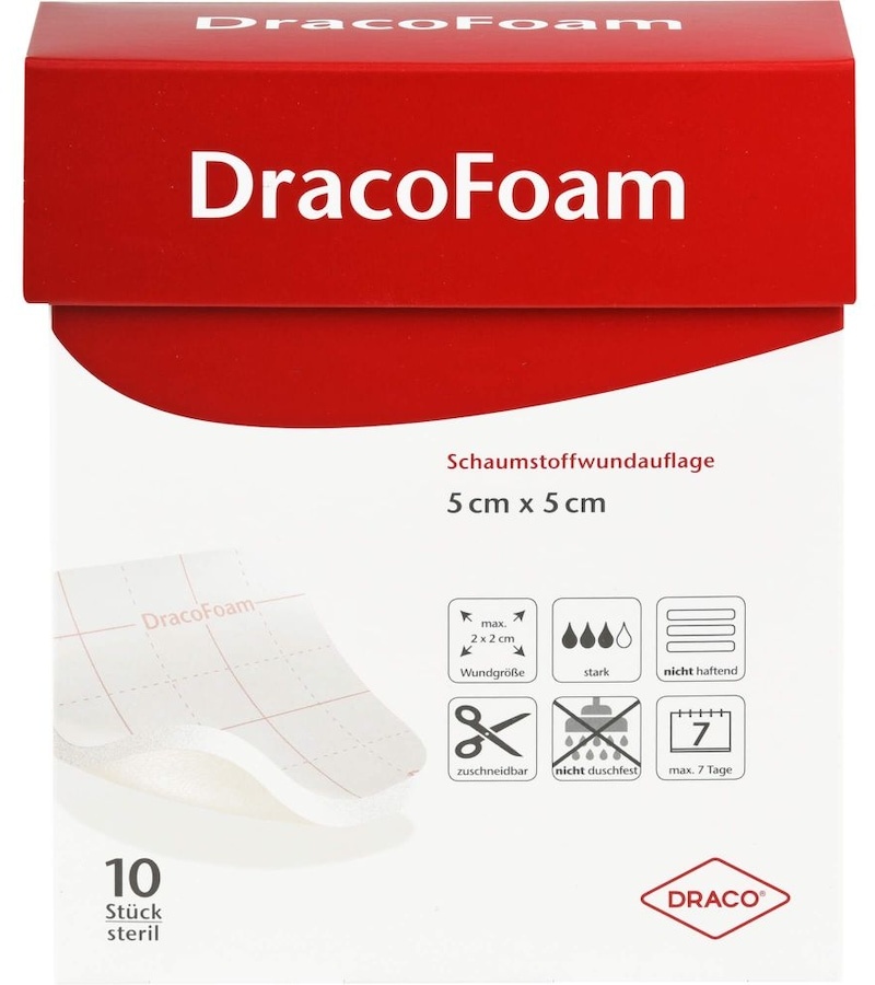 Draco FOAM Schaumstoff Wundauflage 5x5 cm Erste Hilfe & Verbandsmaterial