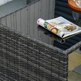 Outsunny 5tlg. Polyrattan Gartenmöbel Rattan Essgruppe Gartenset Grau