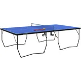sportnow Tischtennisplatte Klappbar mit Netz Rollen Stahl Blau 274 x 152,5 x76cm