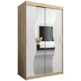 abiks möbel Schwebetürenschrank MADRYT 120 x 200 x 62 cm Weiß