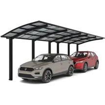 Ximax Doppelcarport Portoforte 2,70 x 9,83 m schwarz inkl. Regenrinne, Pfostenanker