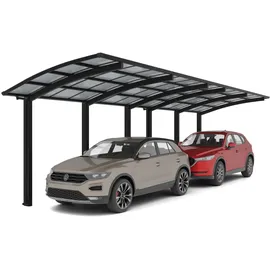 Ximax Doppelcarport Portoforte 2,70 x 9,83 m schwarz inkl. Regenrinne, Pfostenanker