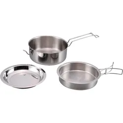 Origin Outdoors Kochset Snap-Pack Edelstahl - Outdoor Topf, Pfanne, Teller